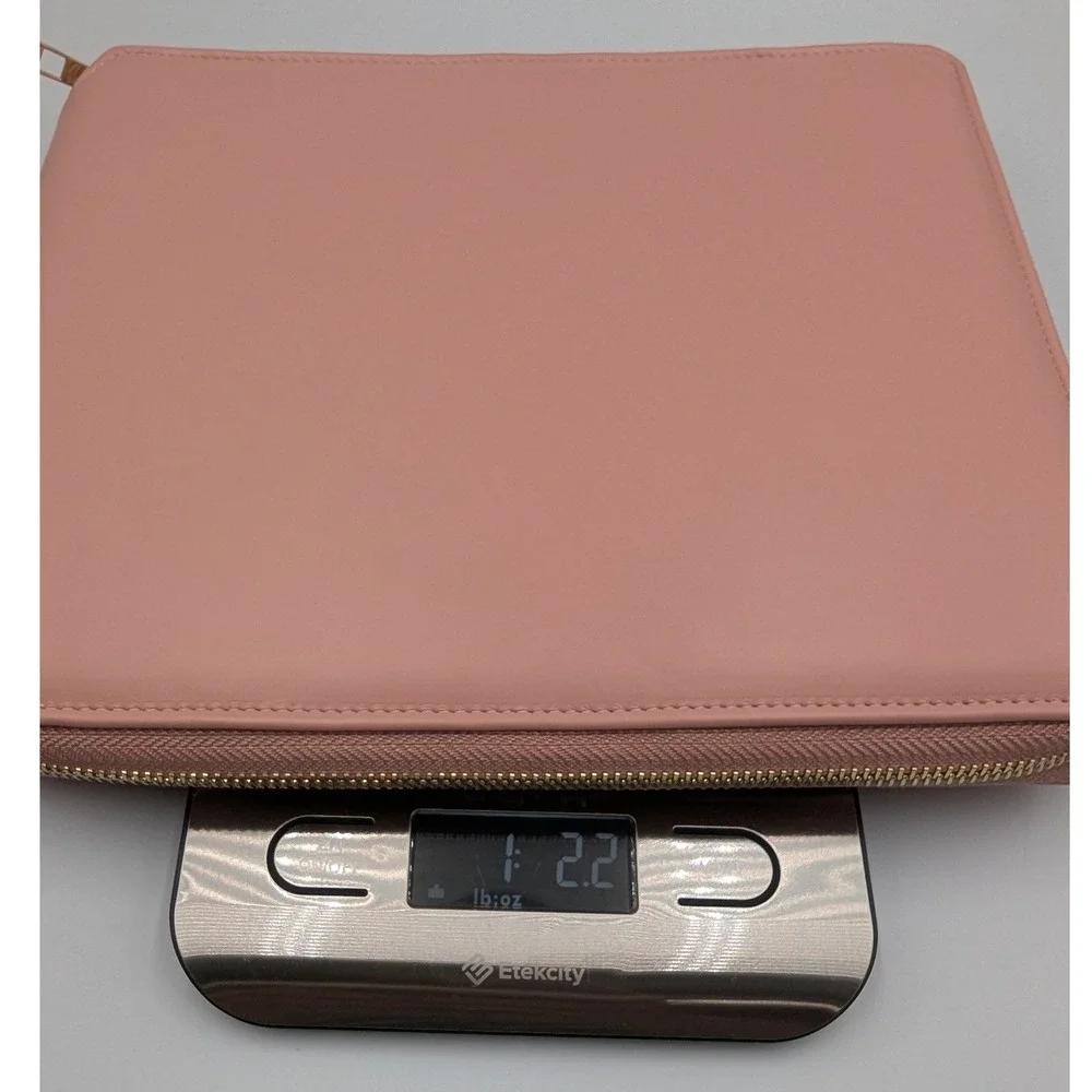 Planner Folio Blush Pink Vegan Leather Zip Organizer O/S